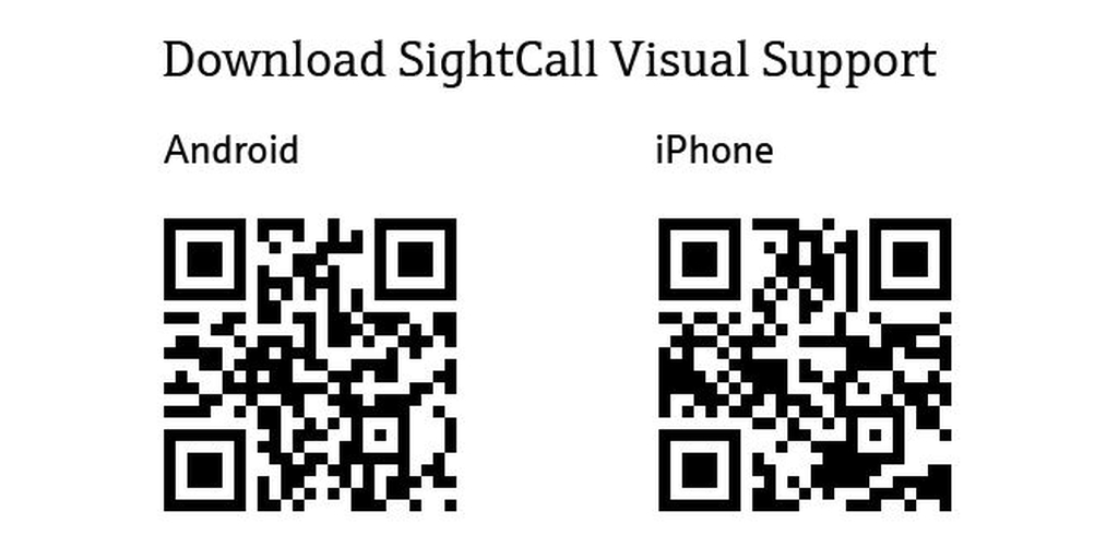 Prenos aplikacije za video podporo "SightCall Visual Support