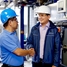 Endress+Hauser service engineer with a plant manager of a chemical plant